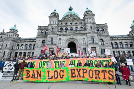 Sustainable forestry rally in front of the BC Legislature in April