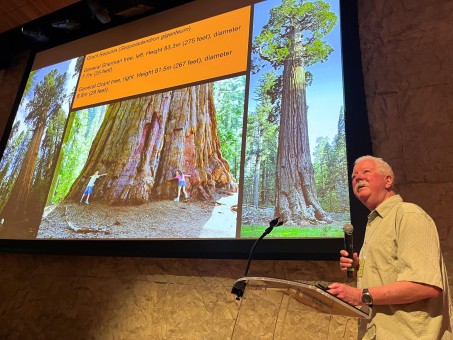 Andy presenting at the Kennedy Center, talking about some of the largest trees on Earth!