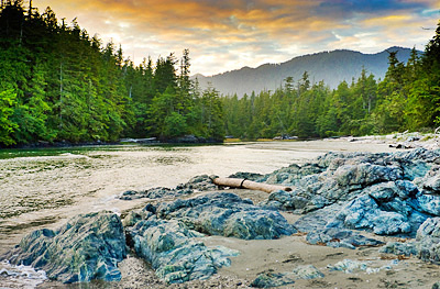 Flores Island sunset in Clayoquot Sound. This photo and many more will be available for purchase at the show!