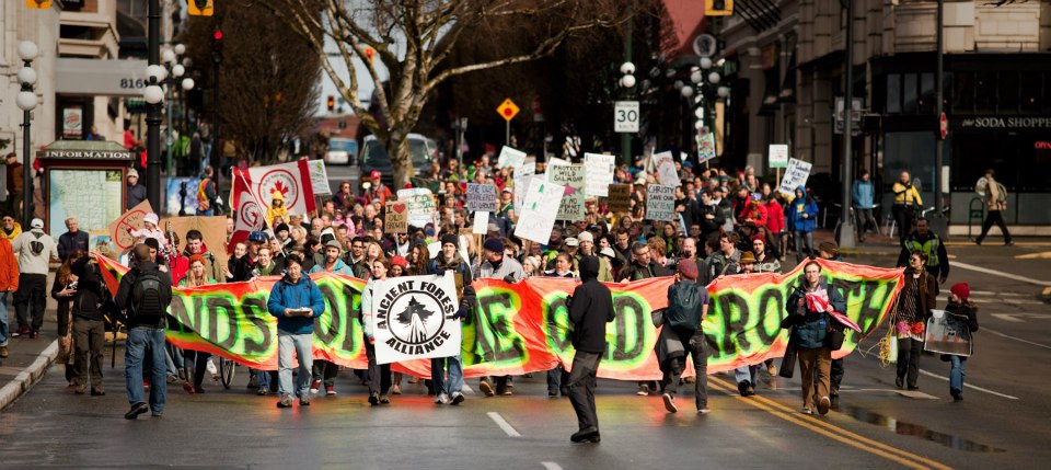 Rally for Ancient Forests and BC Jobs at the Victoria Legislature March 16