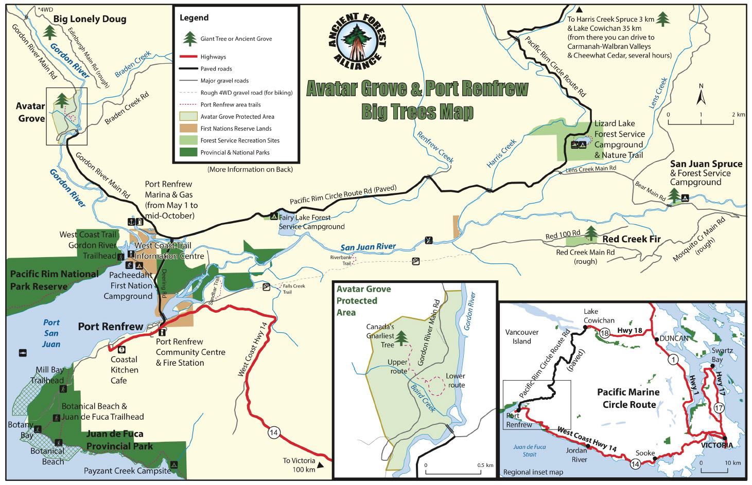 Port Renfrew Big Trees Map