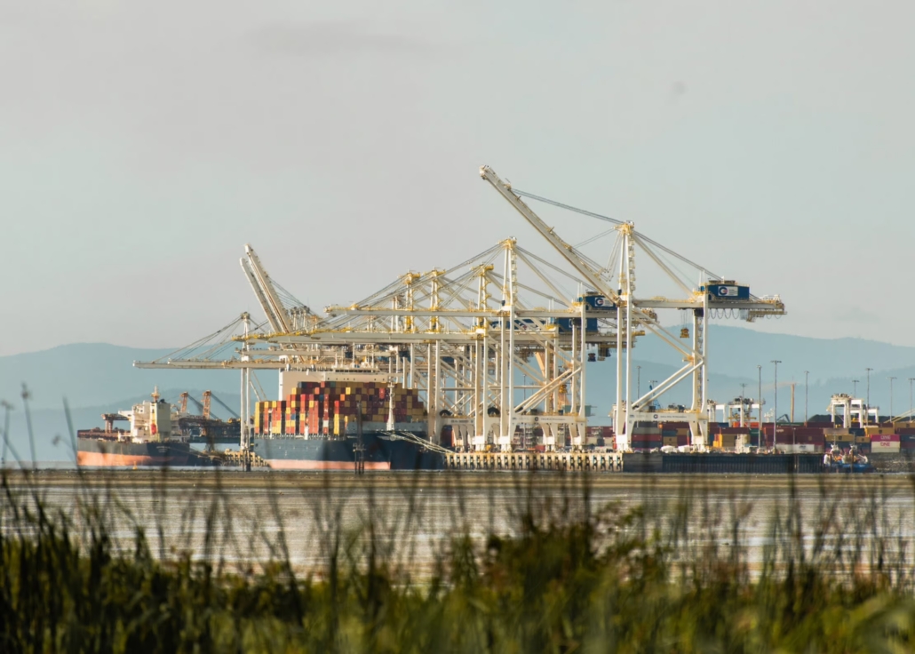 An image of Deltaport in Vancouver. 