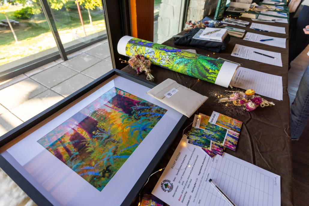 Some of the incredible art in the silent auction.