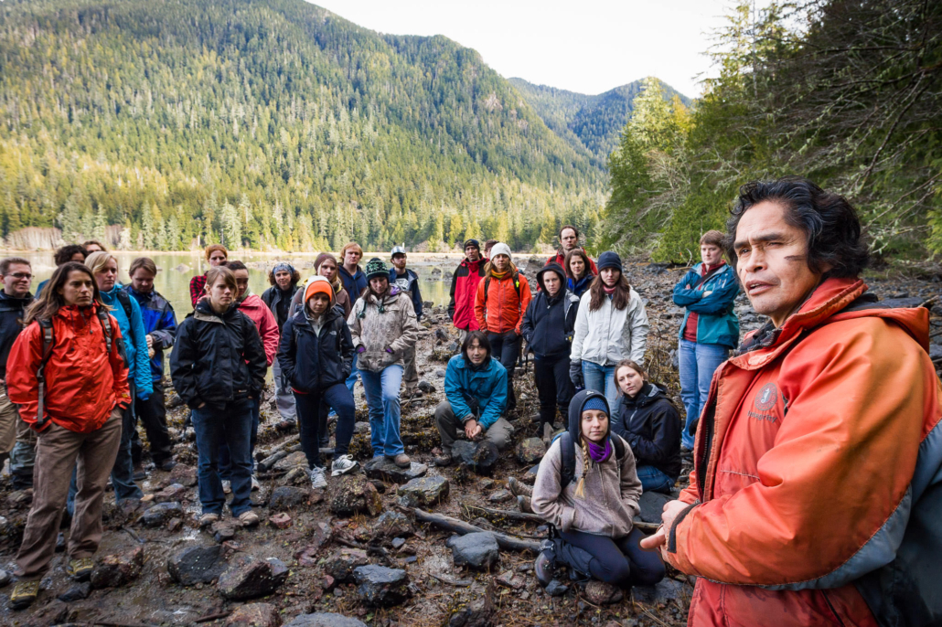 Joe Martin of the Tla-o-qui-aht First Nation leads a tour on Meares.